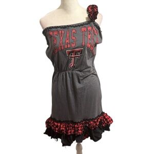 TEXAS TECH ruffled T-shirt dress upcycled
